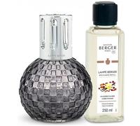 Coffret lampe Berger Disco Grise diffuseur à catalyse + 250ml Poussière d'Ambre - MAISON BERGER PARIS