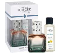 Maison Berger Coffret Cadeau Glaçon - Diffuseur de Parfum d’Ambiance 250 ML - Élimine Les odeurs, purifie l’air, Objet décoratif Maison ou Bureau (Pêche Verte - Zeste de Verveine)