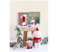 Coffret Lapin De Noël De Khuc Cay À Crocheter - Avec 1 Livret, 6 Pelotes 100% Coton, Du Fil Texturé Blanc, 1 Crochet N°2.5, 1 Aiguille À Laine, Du Fil À Broder, De La Ouate De Rembourage...