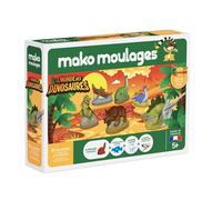 mako moulages - Le Monde des Dinosaures - Kit de Loisir Créatif - Coffret de 6 moules en Latex - Plâtre et peintures - Fabriqué en France - A partir de 5 Ans - 39109, Vert