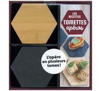 Coffret Les Tomettes Apéro - Avec 4 Tomettes En Ardoise Et 3 Tomettes En Bois