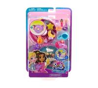 Coffret Licorne pour Polly Pocket Piscine Toboggan + bouée + 2 Figurines 12 Accessoires - Set Jouet Fille Mini Monde avec Carte Tigre - Mini Poupee