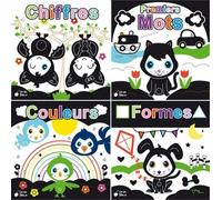 Coffret Livres Noir Et Blanc - Chiffres - Couleurs - Formes - Premiers Mots