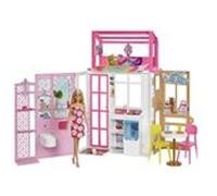 Coffret Maison de Poupée à 2 niveaux avec Poupée Barbie et Accessoires Mattel Multicolore Multicolore G
