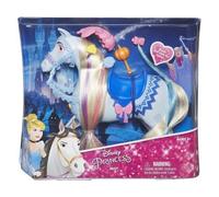 Coffret Major Cheval de Princesse Cendrillon - Hauteur 30 cm + Accessoires - Compatible poupée Mannequin 30 cm - Jouet Fille avec 1 Carte