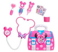 Just Play - Coffret mallette de médecin Minnie Mouse (Disney Junior) - 9 accessoires, dès 3 ans