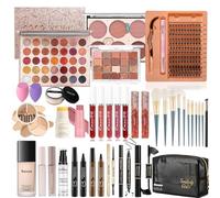 Coffret Maquillage Femme 41 Pièces, Malette Maquillage, Kit Maquillag Professionnel Complet avec Ombres Paupières, Rouge à Lèvres, Pinceaux, Bâton de contour, Mascara, Trousse de Toilette