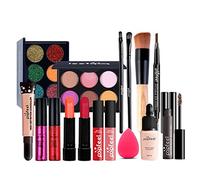 Coffret Maquillage, MKNZOME 16 Pcs Kit Maquillage Femme Professionnel avec trousse de Maquillage Palettes de Maquillage Fard à paupières Brillant à lèvres Ensemble de cadeau d'anniversaire Noël