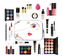 Coffret Maquillage, MKNZOME 25 Pcs Kit Maquillage Femme Professionnel avec trousse de Maquillage Palettes de Maquillage Fard à paupières Brillant à lèvres Ensemble de cadeau d'anniversaire Noël