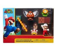 Coffret mario 4 figurines (mario fleur de feu hériss goomba alado) + 1 accessoire - set plaine grand chêne - enfant