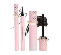 Coffret Mascara Et Eye-Liner Liquide, Kit Maquillage Des Yeux Noir 2-En-1 | Imperméable, Pointe Souple Précise, Brosse À Cils Dense Volumisateur Recourbant, Fini Séchage Rapide Sans Transfert