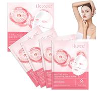 Coffret Masque Visage Noël, Masque Hydratant Visage, Bio-Collagen Real Deep Mask, Masques Bio Collagenes visage Coréen, Resserrement des Pores Améliore, 4 Pièces