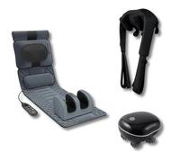 Coffret Massage Pro Intégral - Matelas Massant, Shiatsu Chauffant & Masseur Corps 3D, Détente Nuque, Dos & Corps Entier