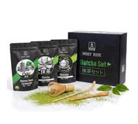 Coffret matcha bio Mary Rose avec 3 thés et accessoires en bambou