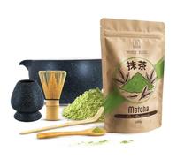 Coffret Matcha Mary Rose: Kit Thé Vert 100g avec fouet en bambou et accessoires