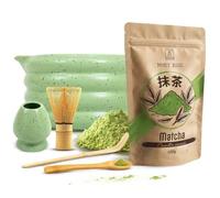 Coffret Matcha Mary Rose: Kit Thé Vert 100g avec fouet en bambou et accessoires