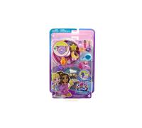 Polly Pocket Coffret Bouée Licorne Sparkle Cove - 2 mini-figurines, 12 accessoires - HKV34