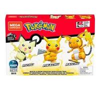 MEGA Set de construction Pokémon Pikachu Evolution Trio – 3 figurines articulées à construire
