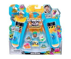 Coffret Méga labo MrBeast Lab Atomic Swarms, Verse de l'eau, secoue Le Tube à essai et découvre 2 des 12 Mini créatures MrBeast Swarms de 2,5 cm à Collectionner, Plus de 85 à Collectionner