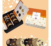 Coffret Mendiants Chocolat Artisanal | Chocolat Lait, Noir, Blanc et Blanc-Caramel | Anniversaire, Fête des Mères, Fête des Pères, Fête des Grands-Mères