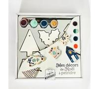 Coffret Mes Décos De Noël À Peindre - Avec 6 Décors À Peindre, Du Cordon Ciré Pour Les Suspendre, 4 Godets De Peinture, 1 Pinceau Et 1 Livre De 16 Pages
