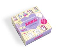 Coffret - Mes premiers dessins kawaï - Les licornes: Avec 1 livre avec des modèles, 2 planches de stickers, 5 feuilles et 1 crayon-gomme