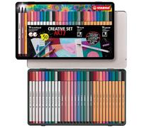 Coffret métal créatif - STABILO ARTY x 30 pièces : 10 STABILO Pen 68 + 10 STABILO Pen 68 brush + 10 STABILO point 88