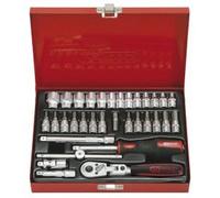 Coffret de douilles - KS TOOLS - F6 - 1/4"" - 33 pièces - Chrome mat