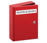 Coffret métallique pour registre de sécurité - Rouge RAL 3000 - Acier Robuste avec Fermeture Triangle 14 mm - H353 x L258 x P78 mm - Livré sans clé