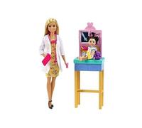 - Coffret Metier Barbie Docteure avec poupees Barbie et patiente, et accessoires medicaux - Poupee Mannequin - Des 3 ans