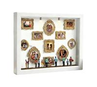 Coffret Mini Musée Silhouette - 440 G Boîte Souvenir Personnalisée | Étui À Mémoire LED En Bois - Présentoir De Table Éclairé Avec 11 Pièces Et 8 Figurines, Vitrine De Photos À Lumière Chaude, Parfait