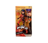 Coffret Miraculous Dragonbug 26 Cm tenue rouge et noir + 2 accessoires - Set Poupée Mannequin Ladybug Articulée + Carte tigre