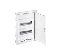 Coffret modulaire 1 rangée 12+2 modules - avec porte métal extra plate blanche
