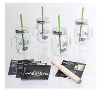 COFFRET MOJITO 9 PIECES CHOPPES PAILLES PILON RECETTES COCKTAIL SOIREE