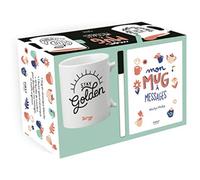 Coffret Mon mug à messages : un mug + un feutre spécial céramique + 10 feuilles de messages et motifs originaux à transférer