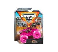Coffret Monster Jam Catevera - Voiture Rose 1:64 - Set Véhicule Miniature Métal + 1 Carte tigre - Nouveauté - Collector