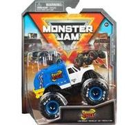 Coffret monster jam crush cycle - voiture blanche et bleu - set véhicule miniature métal + 1 carte offerte - nouveauté - collector Bleu
