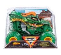 Coffret Monster Jam Géant : Dragon - Voiture Verte 19x13cm (Lxl) - Set Véhicule Miniature 1:24 Et 1 Carte Offerte