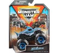 Coffret monster jam magalodon - voiture requin 1:64 - set véhicule miniature métal + 1 carte tigre - nouveauté - collector