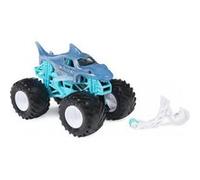 Coffret monster jam megalodon - voiture bleu - véhicule miniature métal - nouveauté - collector Bleu