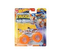 Coffret Monster Trucks Tiger Shark - Voiture Hot Wheels Power Smashers - Set Véhicule Miniatures Échelle 1:64 + Carte Tigre