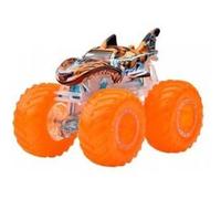 Coffret monster trucks tiger shark - voiture hot wheels power smashers - set véhicule miniatures échelle 1:64 + carte tigre