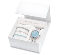 Coffret Montre Femme - PIERRE LANNIER - Roxane - Cadran Bleu - Bracelet Acier Argenté - Bijoux Assortis