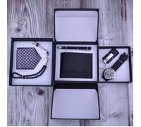 Coffret montre homme + nouer + stylo + bracelet chapelet + portefeuille - noir luxe tempérament cadeaux de noël