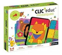 Coffret mosaiques animaux et vehicules 4-6 ans - mallette 10 planches activites 675 pions clous couleurs - set jeu educatif creatif et carte
