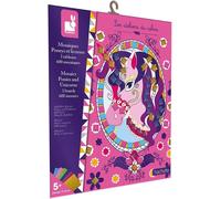 Coffret Mosaïques en Mousse Poneys et Licornes-Les Ateliers du Calme-Kit Loisir Créatif Enfant-Apprentissage Motricité Fine et Concentration-Dès 5 ans,J07957