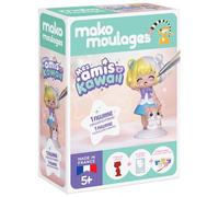 Mako Moulages - La Fillette et son Hamster - Kit de Moulage en Plâtre DIY - Figurine Kawaii à Peindre pour Enfant - Coffret Créatif Complet avec Moule Latex - Dès 5 Ans - Fabriqué en France