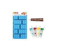 Coffret moule en silicone briques + 4 colorants alimentaires + 1 Stylo chocolat