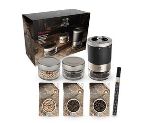 Coffret moulin à poivre Maestro à réservoirs interchangeables et 3 poivres Peugeot
