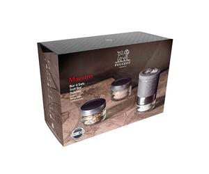 Coffret moulin à sel Maestro à réservoirs interchangeables et 3 sels Peugeot